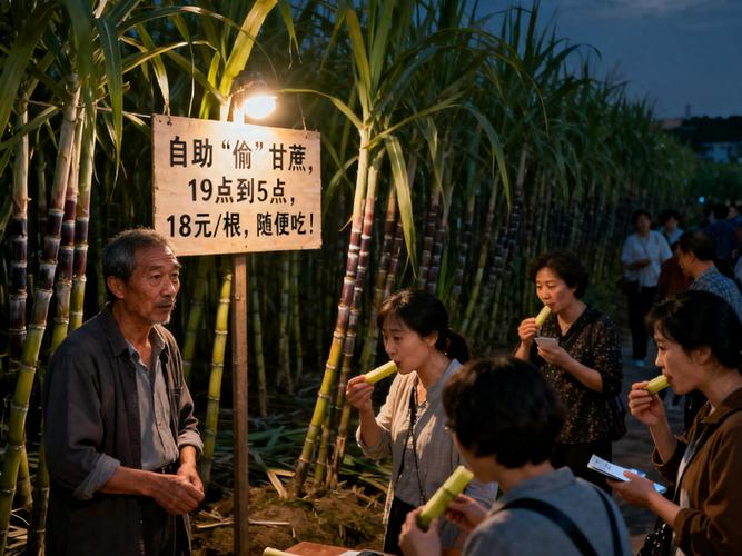 自助“偷甘蔗”老板请游客不要浪费